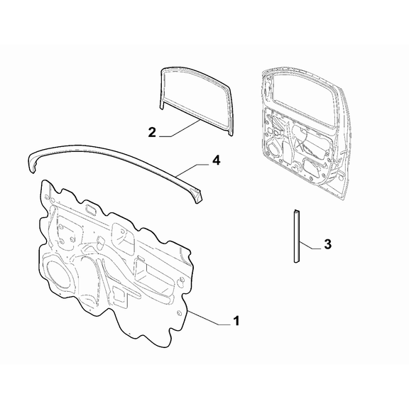 FIAT Fiorino 2022-Present Side Front Doors Seal Gasket