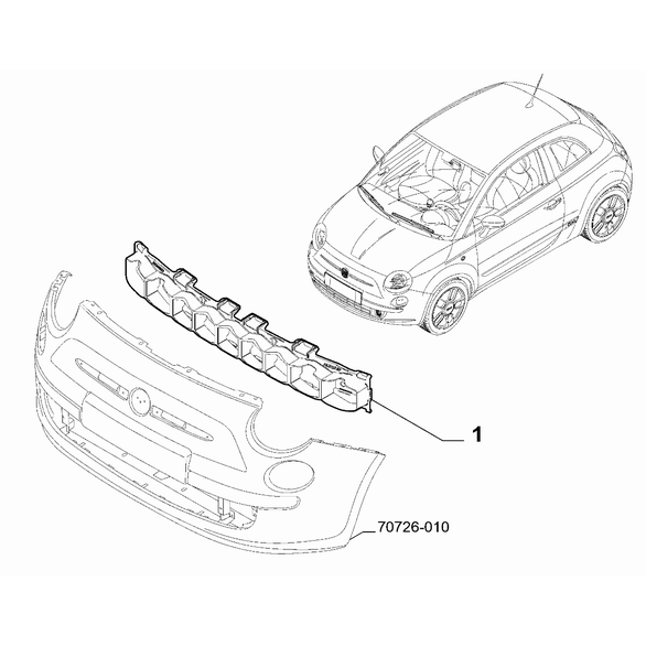 FIAT 500e 2013-Present Front Bumper Wick
