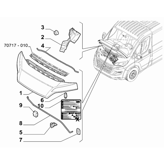 FIAT Ducato 2006-2020 Engine Compartment Lid Bush