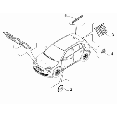 FIAT 600 2023-Present Type Plate Make Medallion
