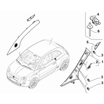 FIAT 500e 2013-Present Interior Trim Clip