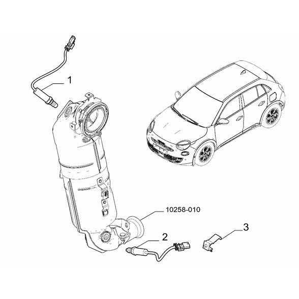 FIAT 600 2023-Present Exhaust Piping Lambda Probe