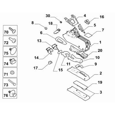 FIAT Doblo 2023-Present Dashboard (Console) Screw
