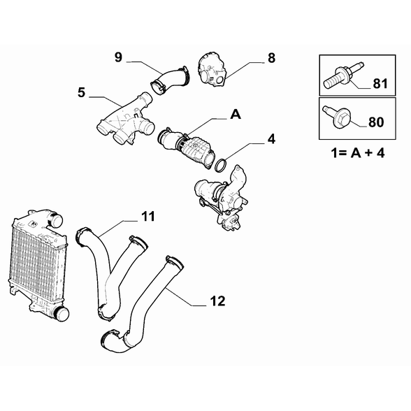 FIAT Doblo 2023-Present Heat Exchanger Pipeline Screw