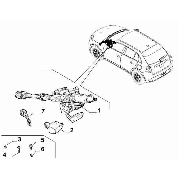 FIAT 600 2023-Present Steering Gear Screw