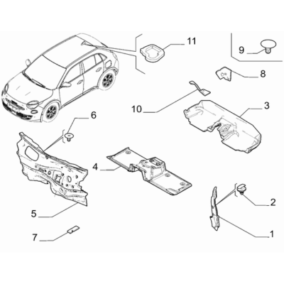 FIAT 600 2023-Present Insulation And Padding Lining
