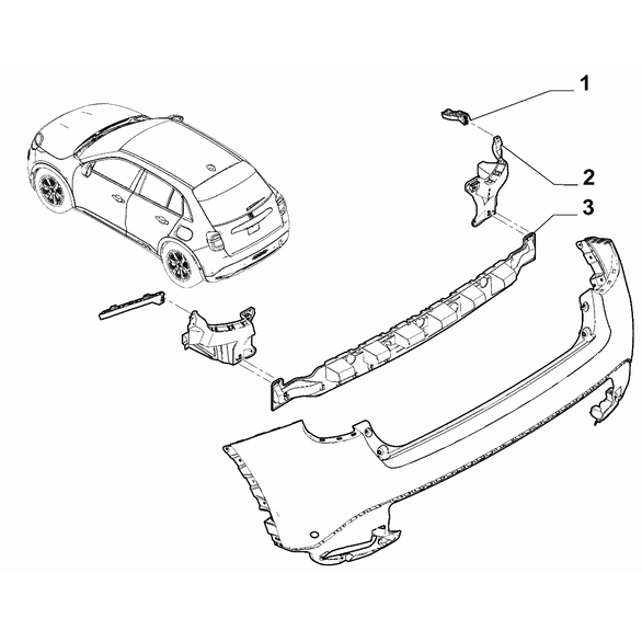FIAT 600 2023-Present Rear Bumper Bracket
