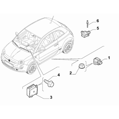 FIAT 500 2016-Present Air-Bag Devices Control Unit For Airbag