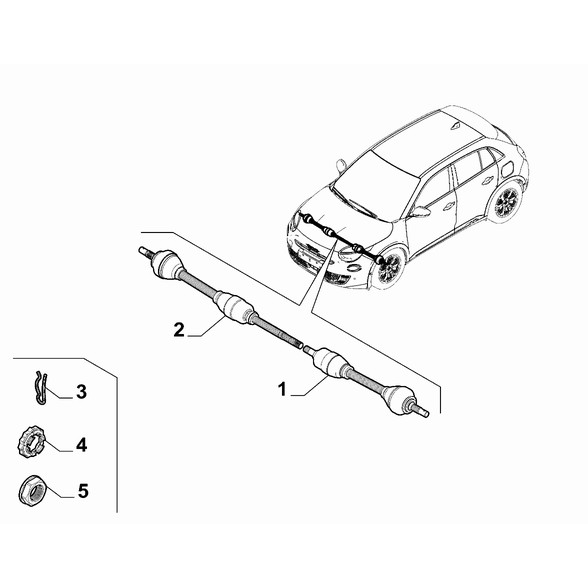 FIAT 600 2023-Present Axle Shafts Nut