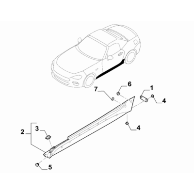 FIAT 124 Spider 2017-2020 Outer Trim Mouldings Button