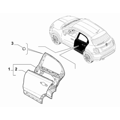 FIAT 500X 2016-Present Side Rear Doors Metal Lining