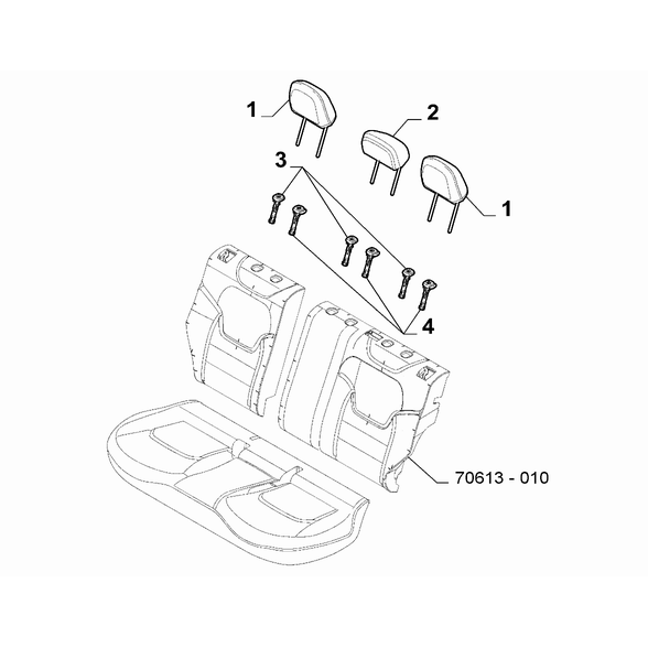 FIAT 600 2023-Present Rear Seat Lining Bush
