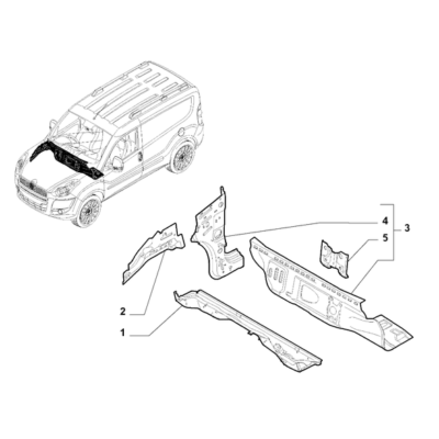 FIAT Doblo 2011-2022 Bodyshell,Structure (Front Part) Pan