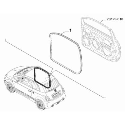 FIAT Abarth 595 2012-Present Side Front Doors Rubber Weather_Strip