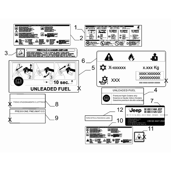 FIAT 600 2023-Present Prescription And Information Name Plate Plate