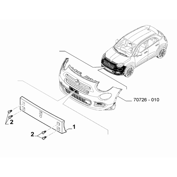 FIAT 500X 2016-Present Front Bumper Screw