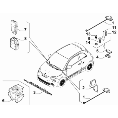 FIAT Abarth 500e 2023-Present Car Radio Devices Rivet