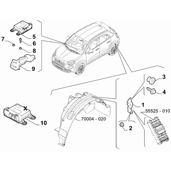 FIAT 500X 2016-Present Interconnection And Remote Control Switch Bracket