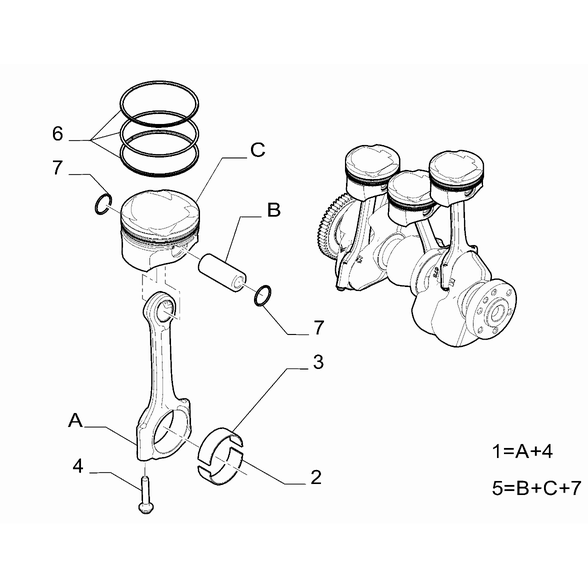 FIAT 600 2023-Present Connecting Rods And Pistons Screw And Washerassy