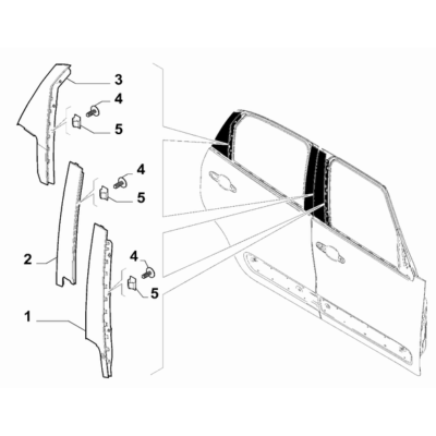 FIAT 500L 2012-2022 Outer Trim Mouldings Covering