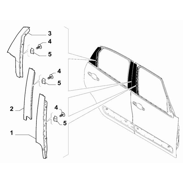 FIAT 500L 2012-2022 Outer Trim Mouldings Pad