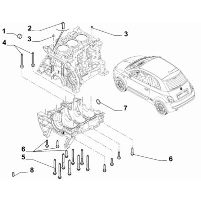 FIAT 500 2016-Present Crankcase And Cylinder Head Screw
