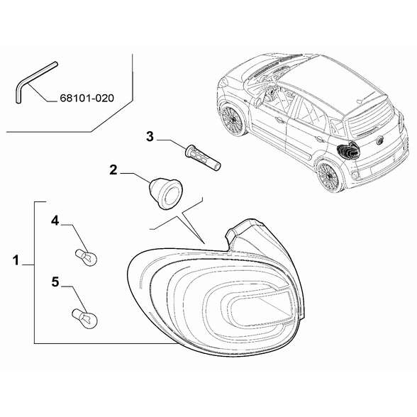 FIAT 500L 2012-2022 Outer Lighting Bulb