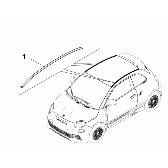 FIAT Abarth 500e 2023-Present Outer Trim Mouldings Moulding