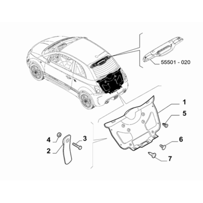 FIAT Abarth 695 2012-Present Back Door Button