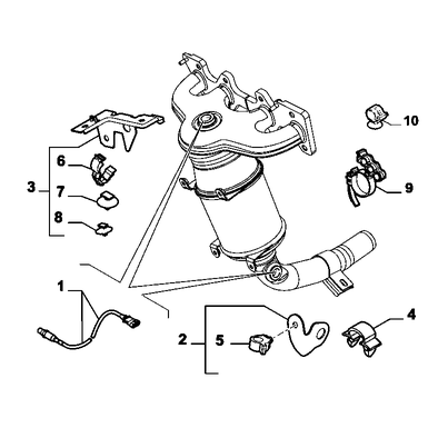 FIAT 500 2007-2016 Exhaust Piping Lambda Probe