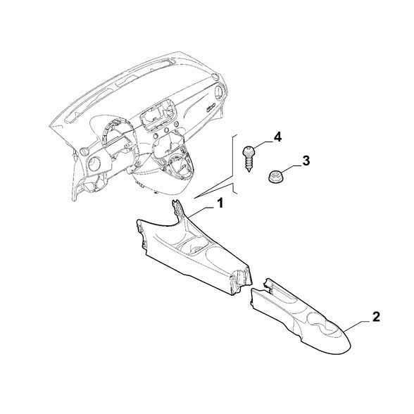 FIAT 500 2007-2016 Dashboard (Console) Screw
