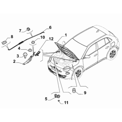 FIAT 600 2023-Present Engine Compartment Lid Button