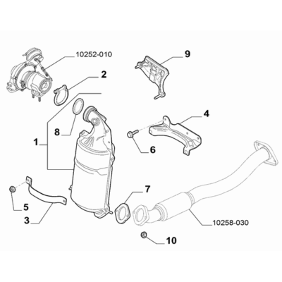 FIAT 500L 2012-2022 Exhaust Piping Silencer Catalized