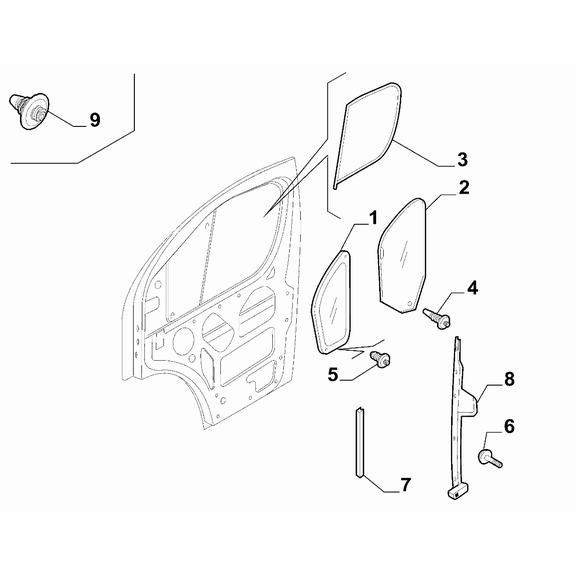 FIAT Ducato 2021-Present Side Front Doors Screw And Washerassy