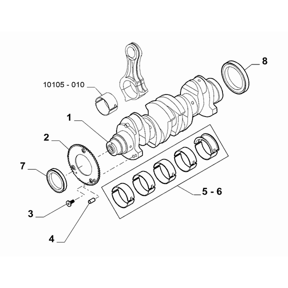 FIAT Ducato 2006-2020 Crankshaft And Flywheel Half Bearing Set