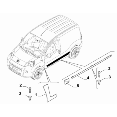 FIAT Fiorino 2022-Present Outer Trim Mouldings Plug