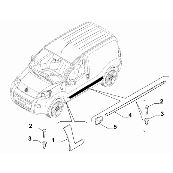 FIAT Fiorino 2022-Present Outer Trim Mouldings Plug