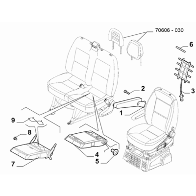 FIAT Ducato 2021-Present Front Seats Armrest