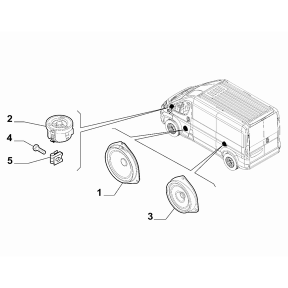 FIAT Ducato 2006-2020 Car Radio Devices Loud Speaker