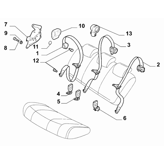 FIAT Fiorino 2022-Present Seat Belts Belt Coupling Part