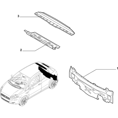 FIAT Grande Punto 2005-2009 Bodyshell,Structure (Rear Part) Metal Lining