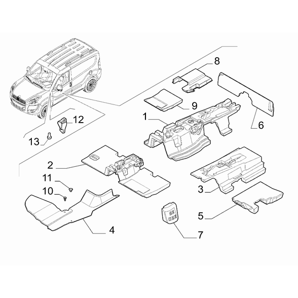 FIAT Doblo 2011-2022 Isolations And Paddings Button