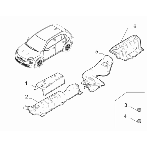 FIAT 600 2023-Present Exhaust Piping Protection