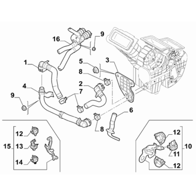 FIAT 500 2007-2016 Ventilation And Heating Pipe