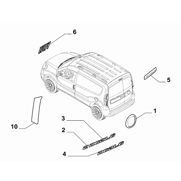 FIAT Doblo 2023-Present Type Plate Adhesiv