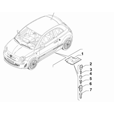 FIAT Abarth 695 2012-Present Guards Button