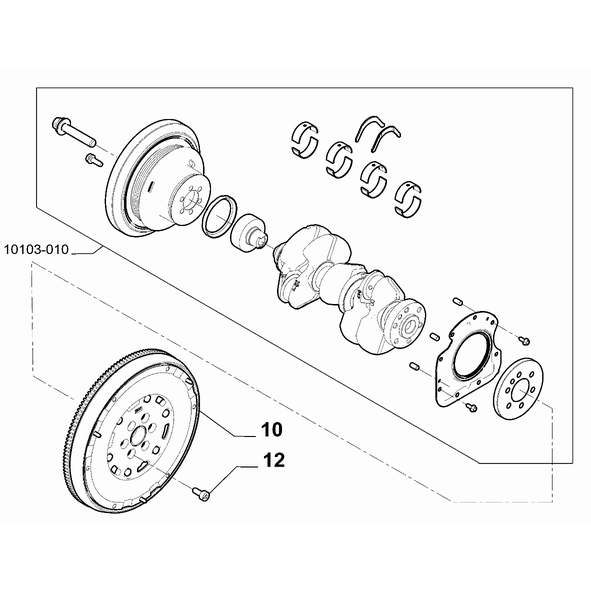 FIAT 600 2023-Present Crankshaft And Flywheel Screw