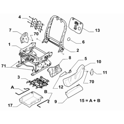 FIAT Doblo 2023-Present Front Seats Table