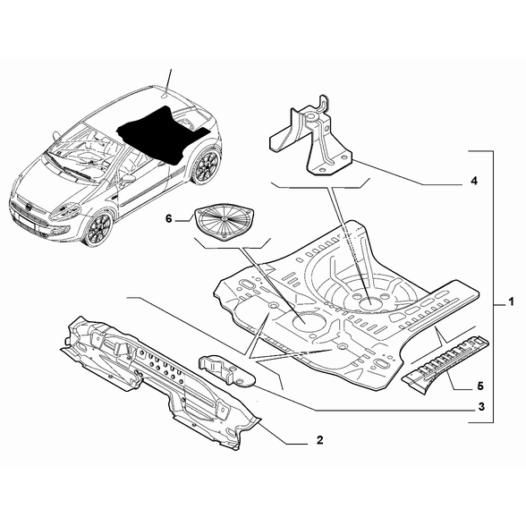 FIAT Abarth Punto Evo 2010-2013 Floor Pannel Bracket
