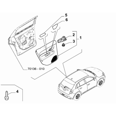 FIAT 600 2023-Present Panels For Rear Side Door Plug